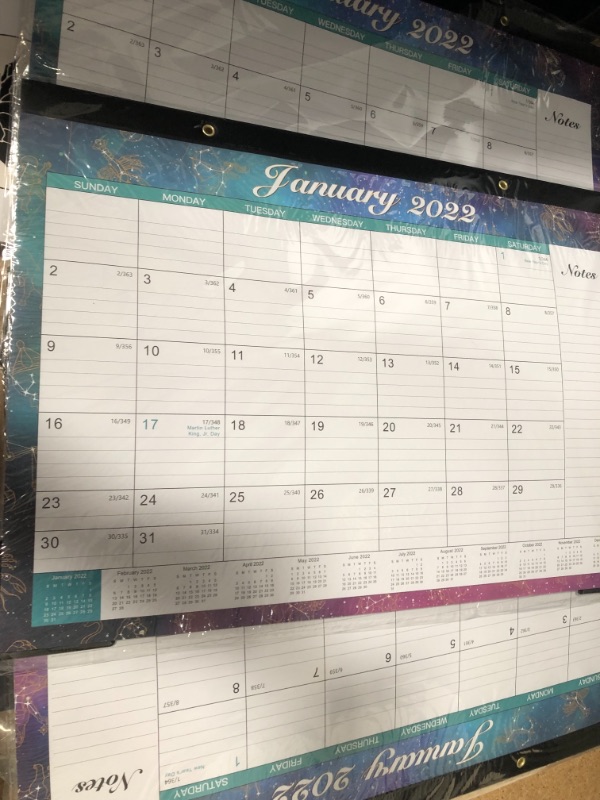 Photo 2 of Desk Calendar 2022 - July 2022 - Jun 2023, Desk Calendar 2022-2023 with Transparent Protector Corner, Standard, 17" x 12", Thick Paper, Large Blocks, Red & Blue, Desk Calendar for Organization, Tear off the front of 6 is July 2022 new beginning
SET OF 3