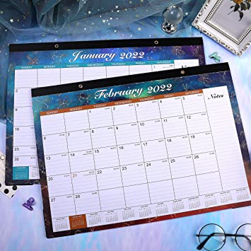 Photo 1 of Desk Calendar 2022 - July 2022 - Jun 2023, Desk Calendar 2022-2023 with Transparent Protector Corner, Standard, 17" x 12", Thick Paper, Large Blocks, Red & Blue, Desk Calendar for Organization, Tear off the front of 6 is July 2022 new beginning
SET OF 3