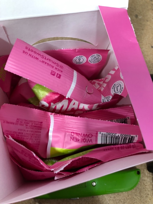 Photo 2 of **EXPXIRES 5/14/2022** NOT REFUNDABLE 
SmartSweets Sourmelon Bites, Candy with Low Sugar (3g), Low Calorie, Plant-Based, Free From Sugar Alcohols, No Artificial Colors or Sweeteners, Pink and Green 1.8 Ounce (Pack of 6)
