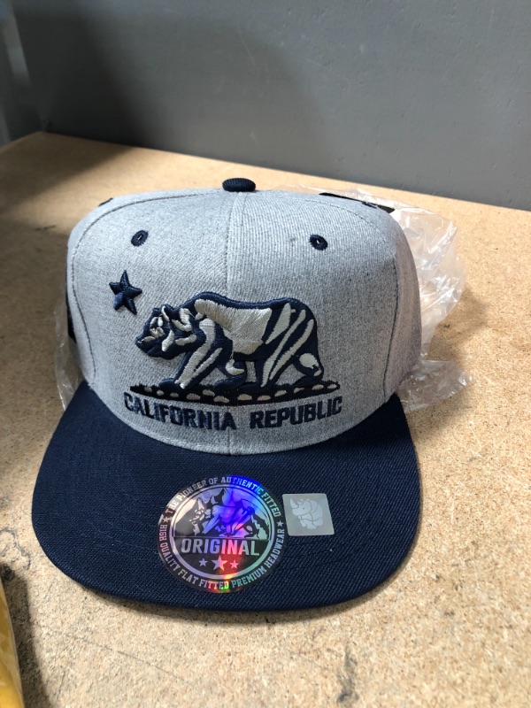 Photo 2 of Embroidered California Republic with Bear Claw Scratch Snapback Cap
