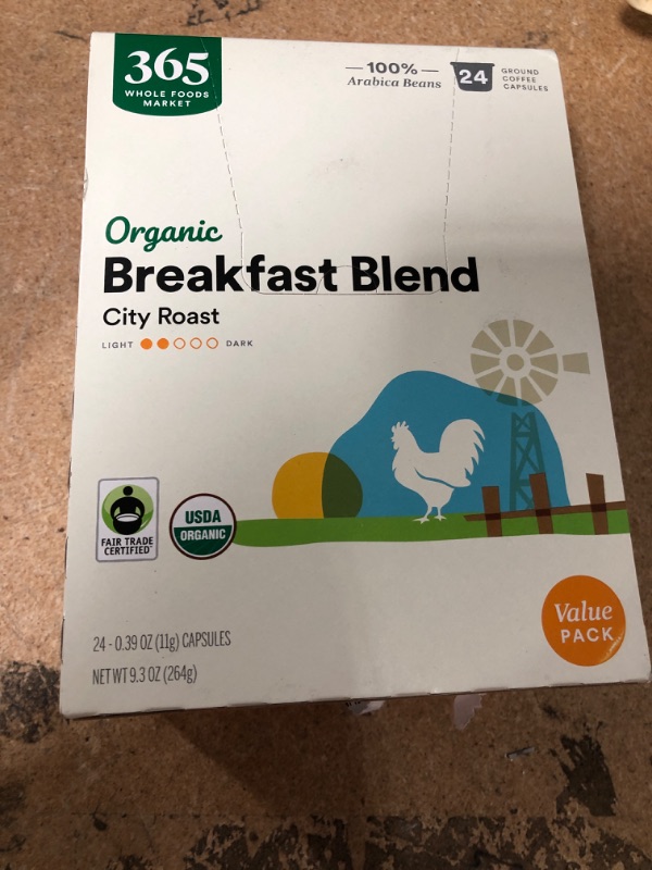 Photo 2 of **NO REFUNDS/RETURNS** BB: 05/28/2022*- 365 by Whole Foods Market, Organic Breakfast Blend Coffee Capsules, 0.39 Ounce (Pack of 24)