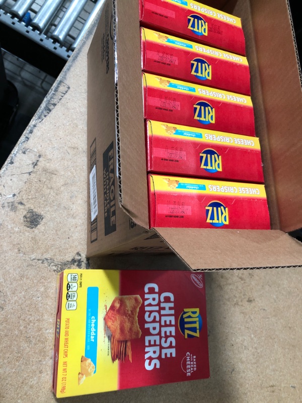 Photo 2 of **NO REFUNDS/RETURNS** BB: 05/27/2022**-RITZ Cheese Crispers Cheddar Chips, 7oz 6PK 
