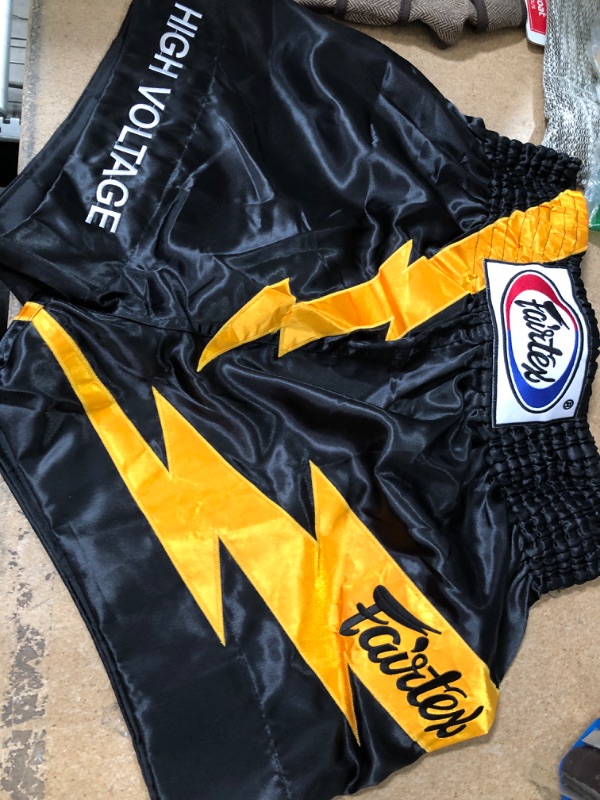 Photo 2 of Fairtex "HIGH VOLTAGE" Muay Thai Kickboxing Shorts - LARGE