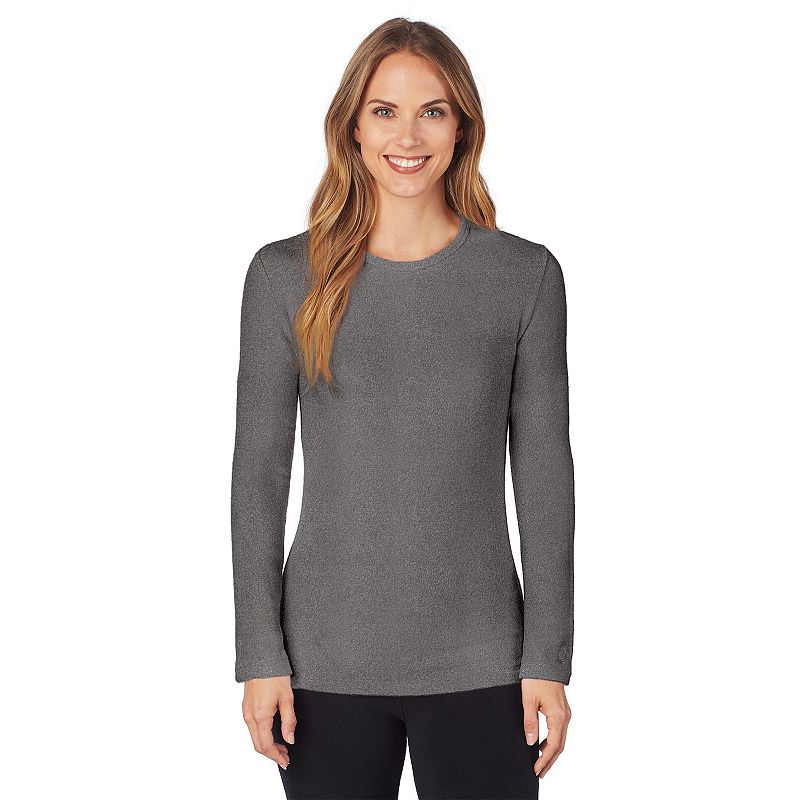 Photo 1 of Cuddl Duds Stretch Fleece Long-Sleeve Top - Heather Charcoal- SIZE XL 