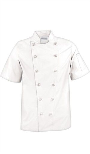 Photo 1 of  CHEF UNIFORM 66312 Short Sleeve Traditional Coat- SIZE MEDIUM 