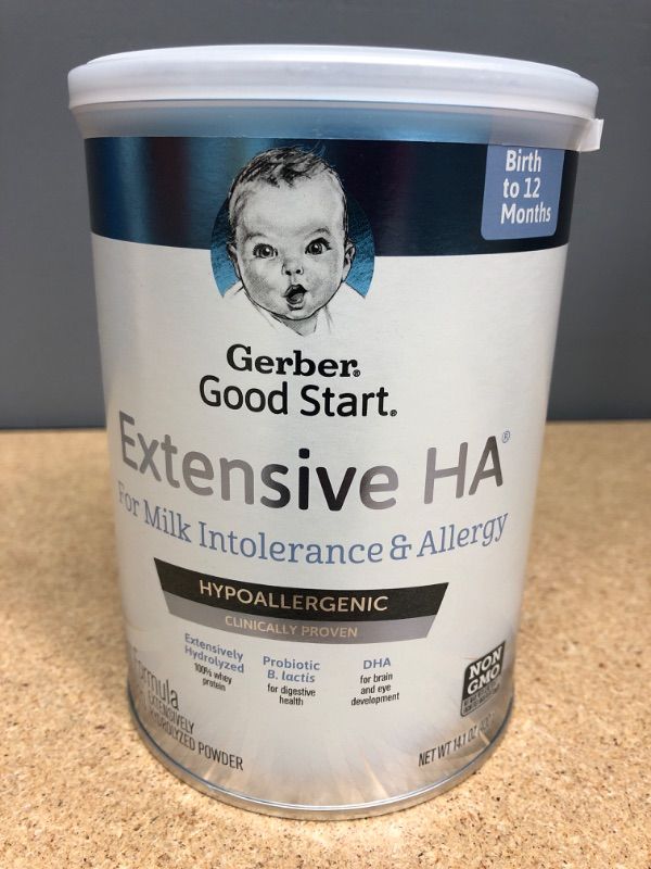 Photo 2 of *BEST BY 11/30/23*Gerber Good Start Extensive HA Hypoallergenic Powder Infant Formula with Iron, 14.1 oz Canister -NO RETURNS- 
