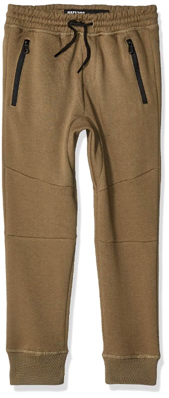 Photo 1 of Brooklyn Athletics Boys' Big Fleece Jogger Pants Active Zipper Pocket Sweatpants, Olive Small