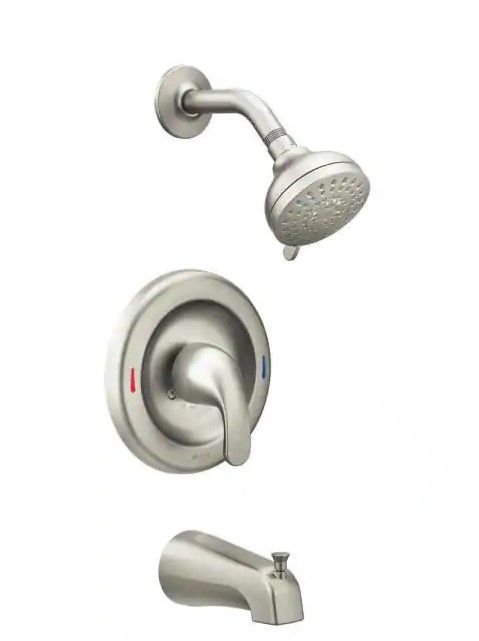 Photo 1 of Adler Single-Handle 4-Spray Tub and Shower Faucet in Spot Resist Brushed Nickel (Valve Included)
