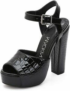 Photo 1 of MACKIN J 581-3 Women's Platform Sandals High Heel Strappy Heels, Black Size US 6.5