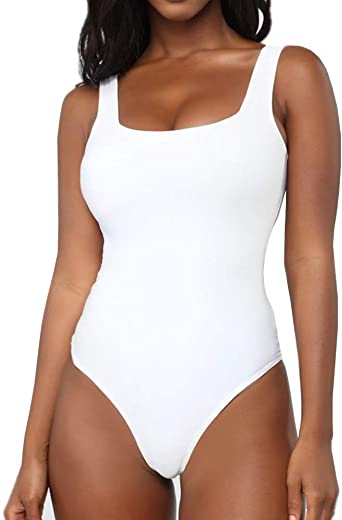 Photo 1 of BelleLovin Women's Scoop Neck Bodysuits Sleeveless Tank Top Jumpsuit, L