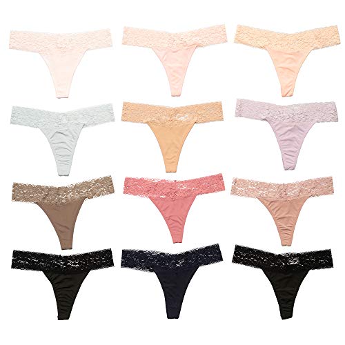 Photo 1 of Alyce Intimates Women’s Thong with Stretch Lace Top, Pack of 12 M 
