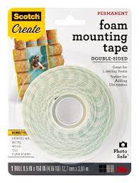 Photo 1 of  2 Scotch Foam Mounting Tape, 1/2-in x 150-in, White, 1-Roll