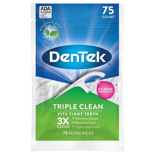 Photo 1 of 10PACK OF Dentek Triple Clean Floss Picks - 75 Ct
