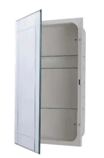 Photo 1 of 16 in. x 26 in. Frameless Recessed or Surface Mount Beveled Mirror Medicine Cabinet