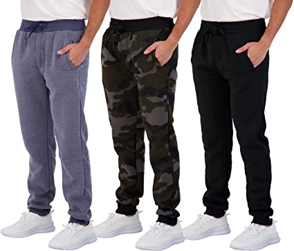 Photo 1 of Real Essentials 3 Pack: Men's Tech Fleece Active Athletic Casual Jogger Sweatpants with Pockets
SIZE 2XL