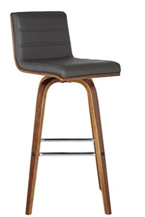 Photo 1 of Armen Living Vienna Brown Size Color Options Kitchen and Dining Counter Height Barstool, 26" Bar, Grey/Walnut
