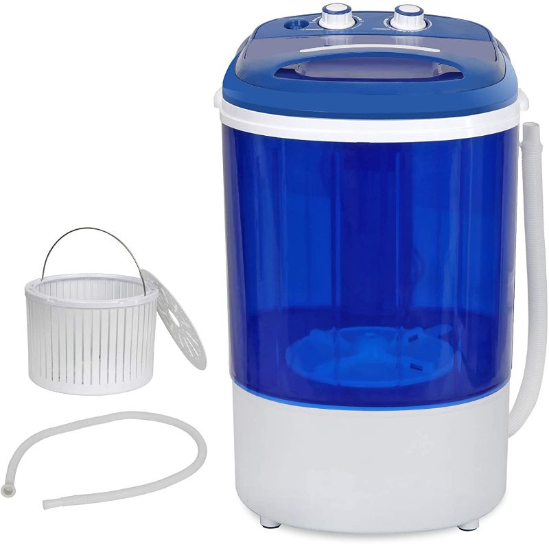 Photo 1 of **parts only** Mini Washing Machine Small Laundry Washer Portable Single Tub Compact Wash Machine with Spin Cycle Basket and Drain Hose for Camping, Traveling, Apartments, Dorms, RVs, 5.7 Lbs. Capacity 110V
