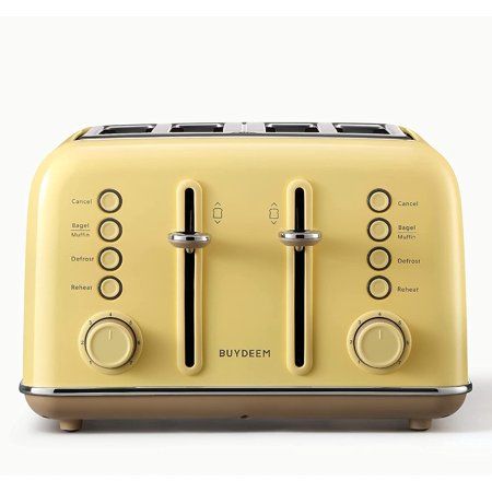 Photo 1 of Buydeem DT640 4-Slice Toaster Extra Wide Slots-Yellow
