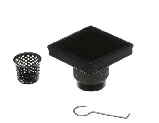 Photo 1 of 
OATEY
Designline 4 in. x 4 in. Stainless Steel Square Shower Drain with Square Pattern Drain Cover in Matte Black