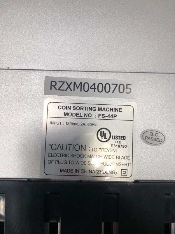 Photo 4 of Royal Sovereign 4 Row Electric Coin Counter With Patented Anti-Jam Technology & Digital Counting Display (FS-44P),Black