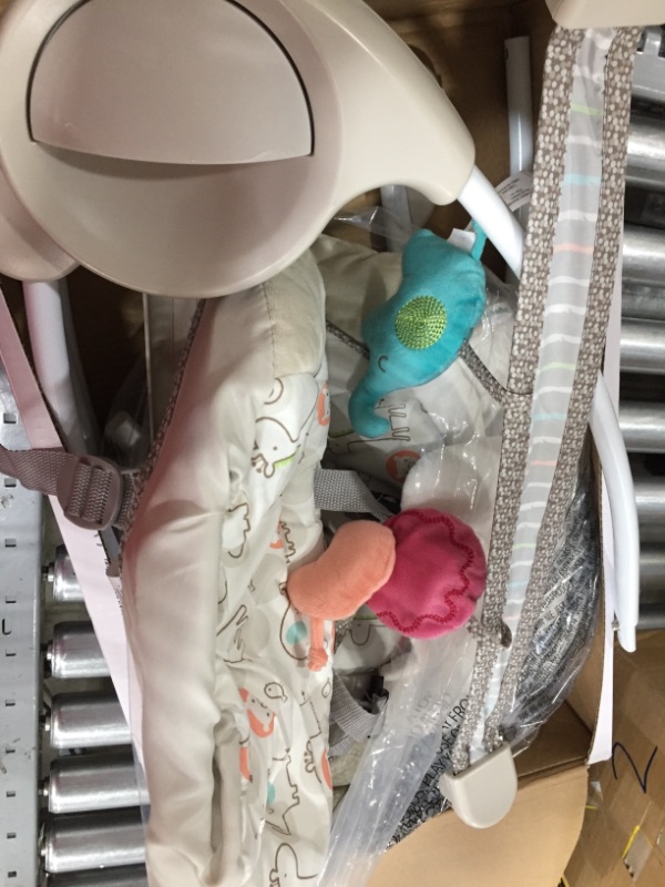 Photo 2 of Ingenuity Soothe 'n Delight 6-Speed Compact Portable Baby Swing with Music and Toy Bar, Folds for Easy Travel - Cozy Kingdom