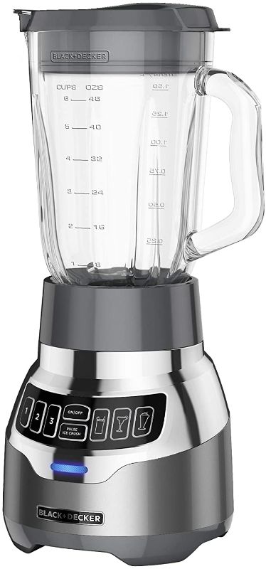 Photo 1 of BLACK+DECKER PowerCrush Digital Blender with Quiet Technology, Stainless Steel,