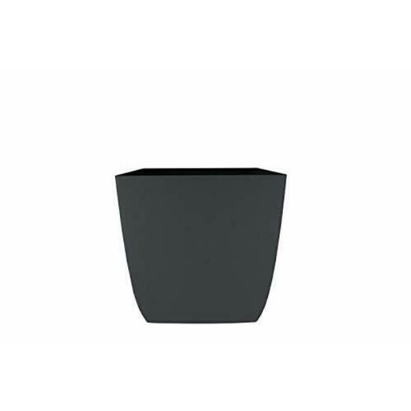 Photo 1 of 12 in. D Plastic Sand Planter Black