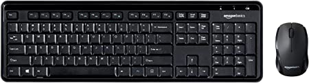 Photo 1 of Amazon Basics Wireless Computer Keyboard and Mouse Combo - Quiet and Compact - US Layout (QWERTY)
