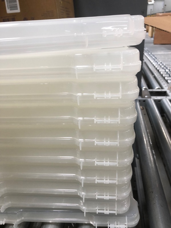 Photo 1 of IRIS Project Case, PJC-3000, Clear - Set of 10 *** DAMAGED*** 1 LATCH SIDE ON ALL CASES ARE BROKE**SEE PICTURES**