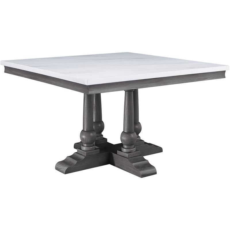 Photo 1 of (MAJOR CRACK IN MARBLE)
Acme Furniture Yabeina Square Dining Table in Marble Top & Gray Oak Finish, 48" x 48" x 30"