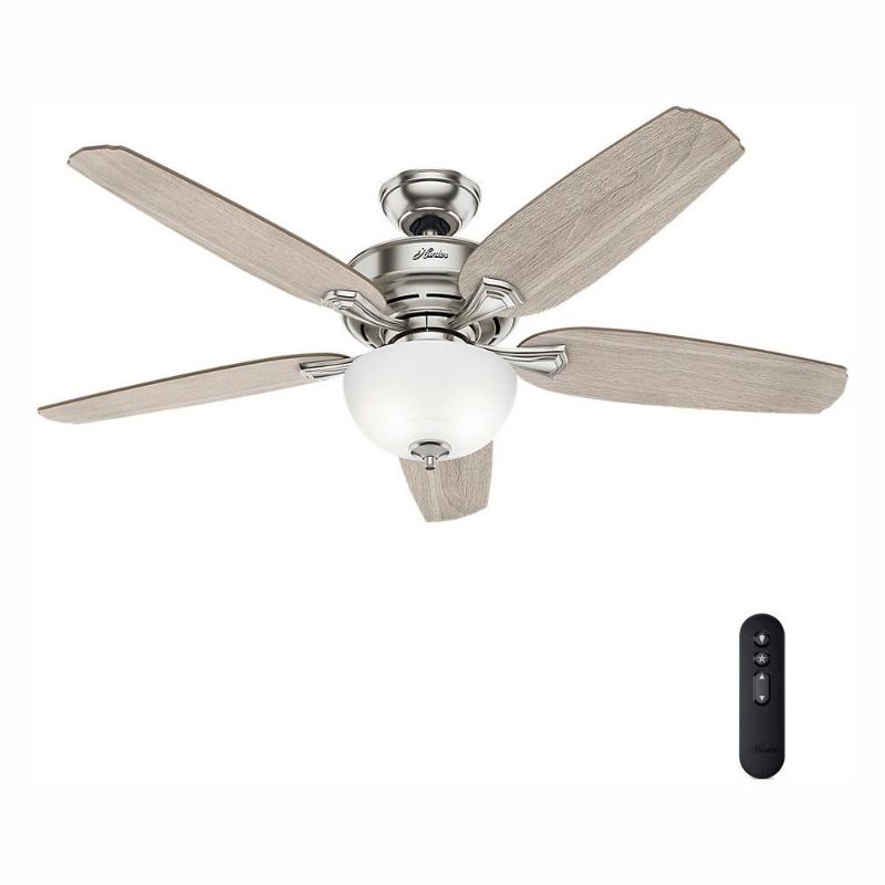 Photo 1 of (MISSING REMOTE)
Channing 54 in. LED Indoor Easy Install Brushed Nickel Ceiling Fan with HunterExpress Feature Set and Remote
