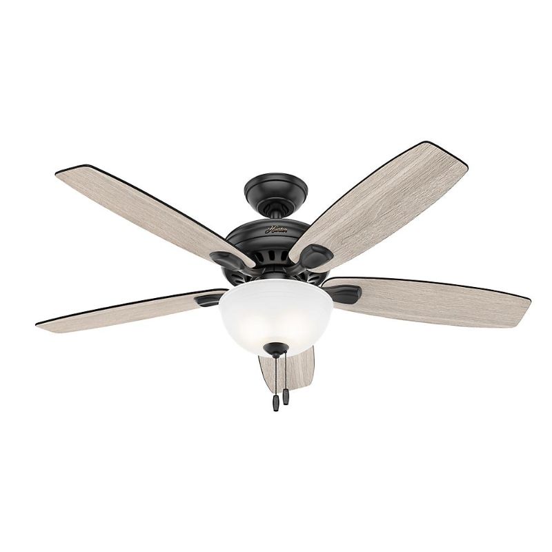 Photo 1 of (MISSING GLASS SHELL)
Hunter Stratford 52 in. LED Indoor Matte Black Ceiling Fan with Light Kit
