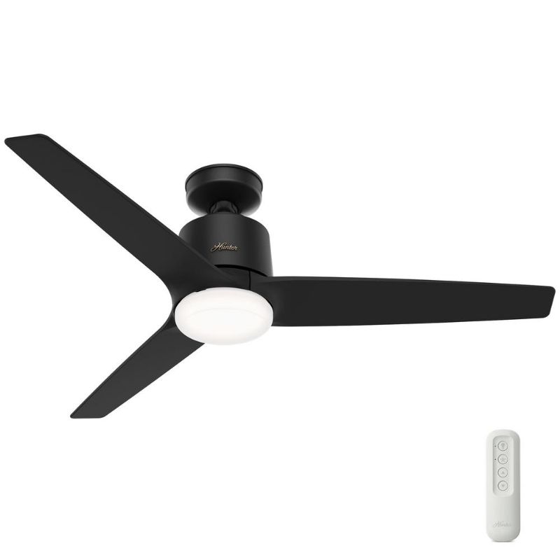 Photo 1 of (MISSING GLASS SHELL)
Hunter Moxie 52 in. Integrated LED Indoor Matte Black Ceiling Fan with Light Kit and Remote Control
