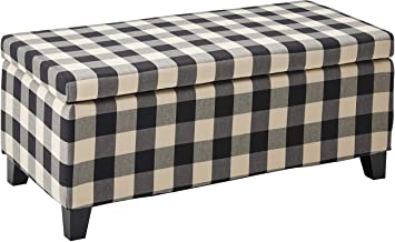 Photo 1 of Christopher Knight Home Breanna Fabric Storage Ottoman, Black Checkerboard

