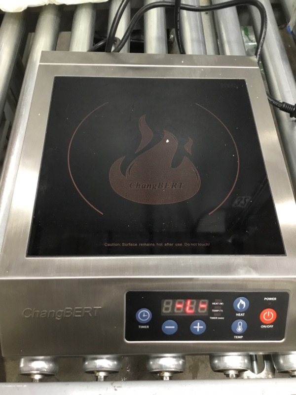 Photo 2 of ChangBERT Induction Cooktop 1800W NSF Certified Commercial Grade Durable Countertop Burner Pro Chef Professional 18/10 Stainless Steel Housing Schott Glass