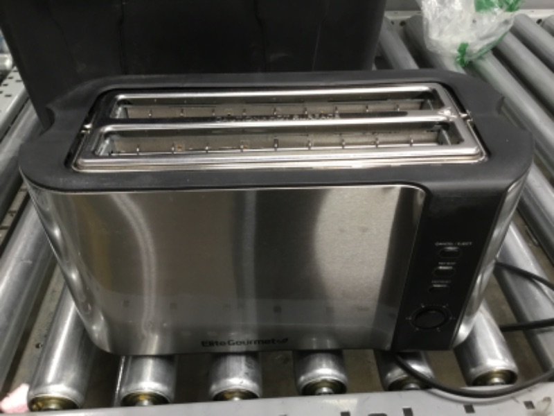 Photo 1 of Elite Gourmet ECT-3100 Long Slot Toaster, Reheat, 6 Toast Settings  4 Slice, Stainless Steel & Black*nonFunctional* Parts Only*