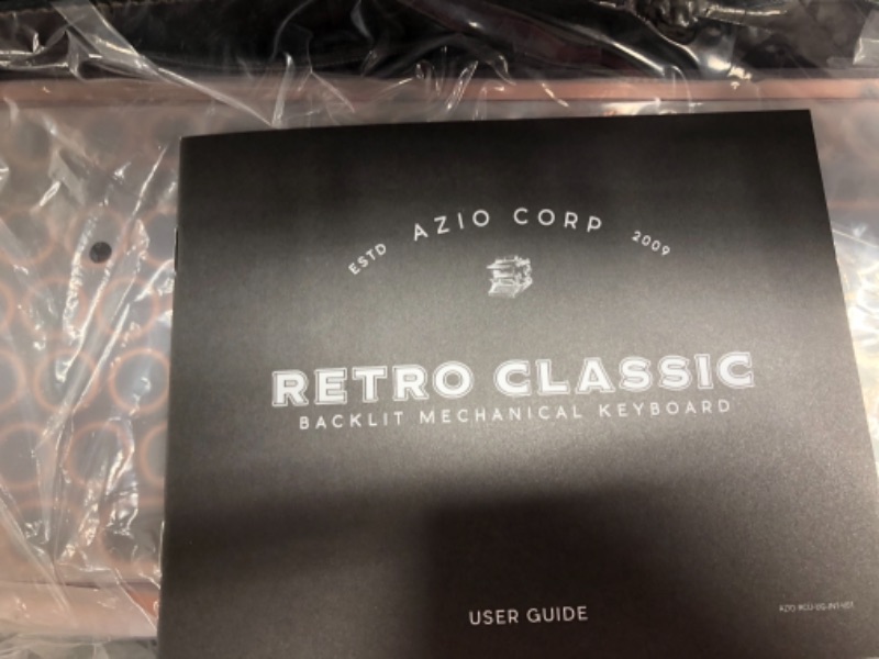 Photo 3 of Azio Retro Classic USB (Artisan) - Wired Vintage Backlit Leather Mechanical Keyboard for PC (MK-RETRO-L-03-US)
