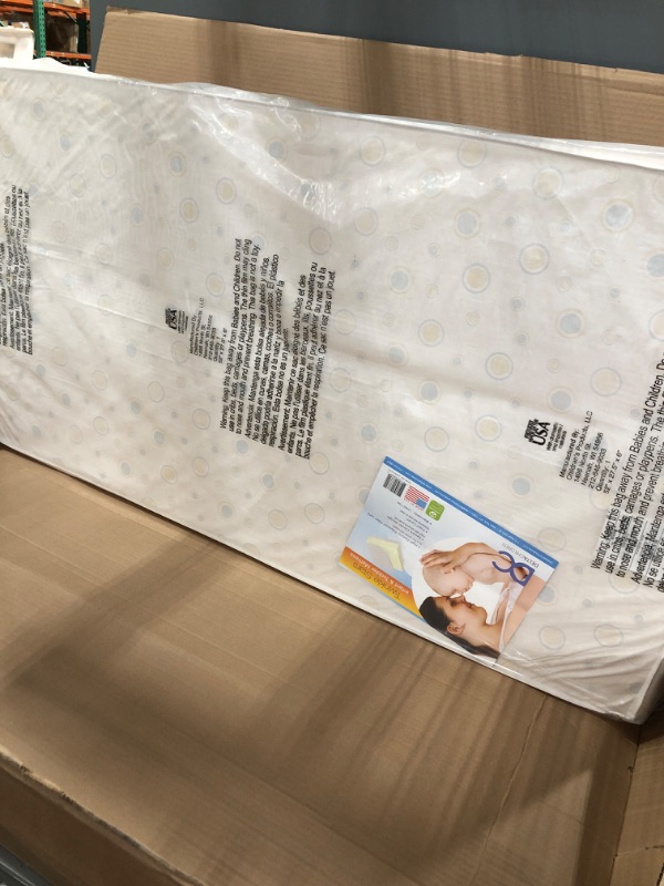 Photo 2 of Delta Children Twinkle Stars Fiber Core Crib and Toddler Mattress | Waterproof | Lightweight | GREENGUARD Gold Certified (Natural/Non-Toxic)