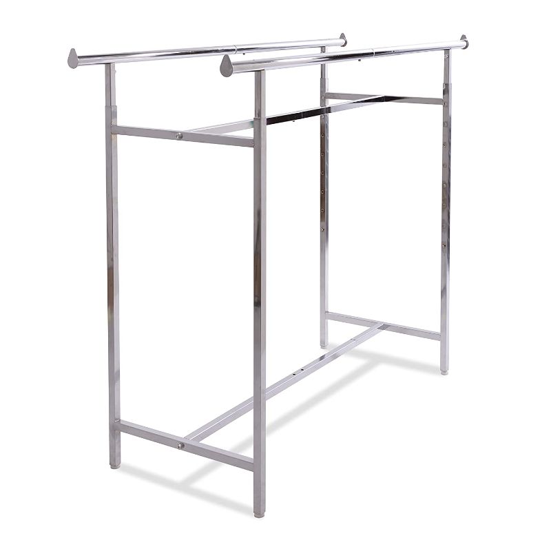 Photo 1 of ***PARTS ONLY*** Econoco - Adjustable Double Bar Rectangular Hangrail Rack in Chrome
