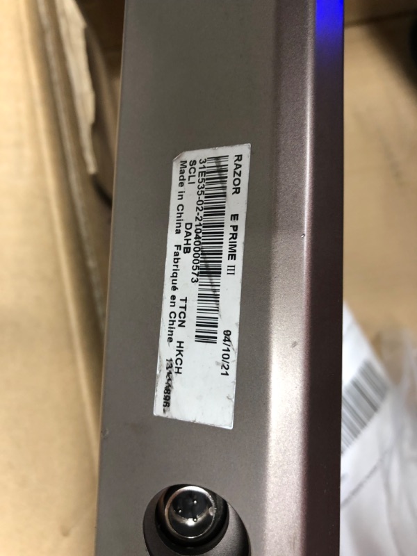 Photo 1 of **PLEASE SEE CLERK COMMENTS**

Razor E Prime Electric Scooter for Teens and Adults
