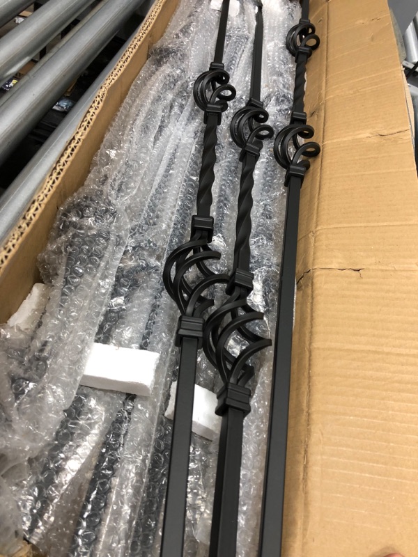 Photo 2 of *S SHAPED BALUSTERS NOT INCLUDED,HOLLOW IRON SPINDLE BALUSTERS ONLY**
S10 - Wrought Iron Balusters – Set of 5 Deck Balusters - Decorative Metal Balusters for Decks –"S" Scroll - 1/2-inch Hollow Iron Spindles – Satin Black Metal Railing
(10)