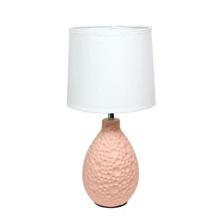 Photo 1 of *top of lamp is broken*
14 in. Pink Textured Stucco Ceramic Oval Table Lamp
