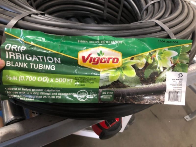 Photo 3 of VIGORO DRIP IRRIGATION BLANK TUBING 1/2 INCH X 500FT-BLACK
