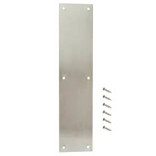 Photo 1 of 3-1/2 in. x 15 in. Stainless Steel Push Plate 2 Pack 