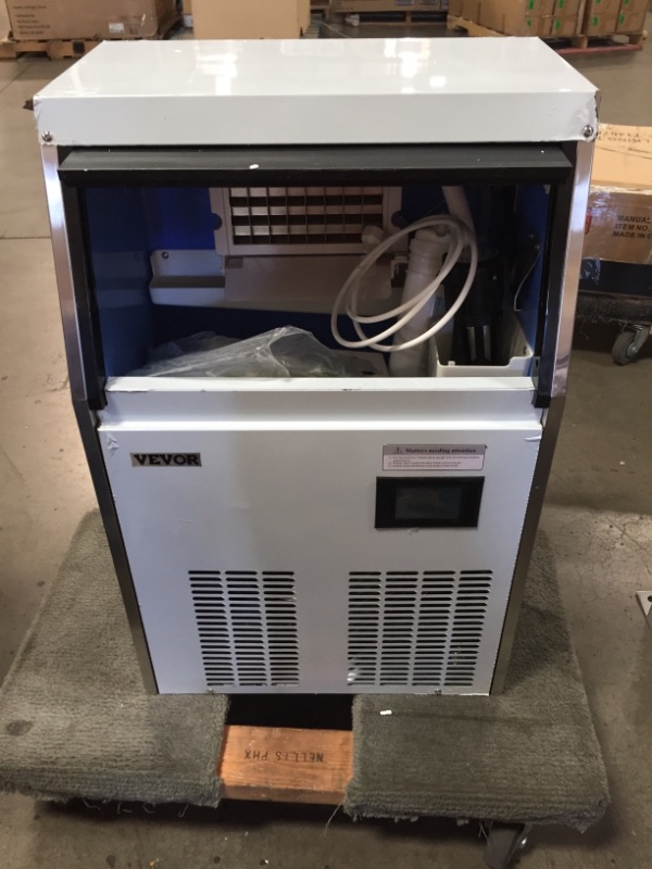 Photo 2 of VEVOR 110V Commercial Ice Maker 80-90LBS/24H, 33LBS Storage Bin, Clear Cube, Advanced LCD Panel, Auto Operation, Blue Light, Fully Upgrade, Include Electric Water Drain Pump/Water Filter/ 2 Scoops
