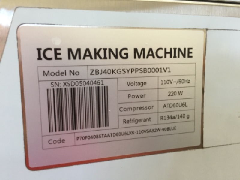 Photo 1 of VEVOR 110V Commercial Ice Maker 80-90LBS/24H, 33LBS Storage Bin, Clear Cube, Advanced LCD Panel, Auto Operation, Blue Light, Fully Upgrade, Include Electric Water Drain Pump/Water Filter/ 2 Scoops
