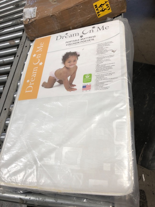 Photo 1 of Dream On Me, Holly 3” Fiber Portable Crib Mattress I Waterproof I Greenguard Gold Certified, White
