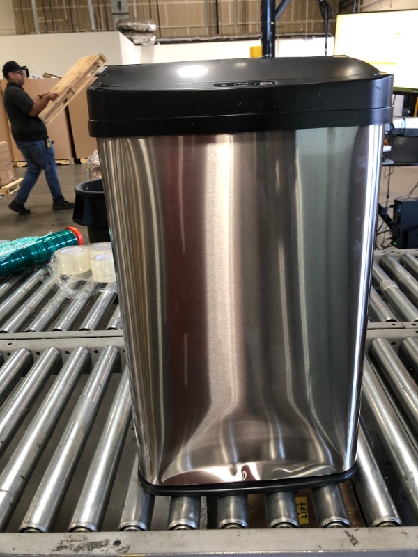 Photo 2 of 13 Gal. Stainless Steel Touchless Trash Can
