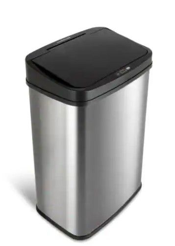 Photo 1 of 13 Gal. Stainless Steel Touchless Trash Can
