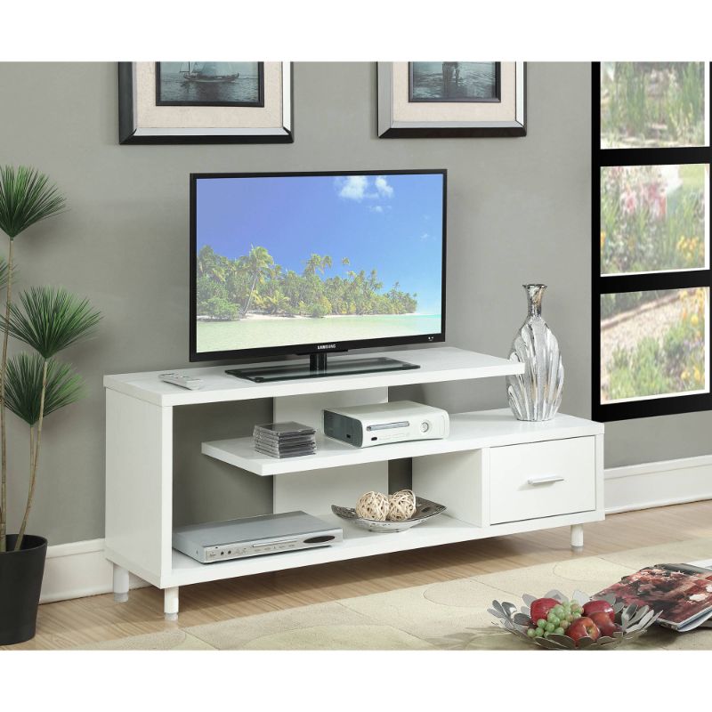 Photo 1 of 151750W 60 in. TV Stand, White - 59.25 X 15.5 X 23.75 in.
